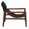 Malibu Acacia Wood Black Buff Leather Sling Chair