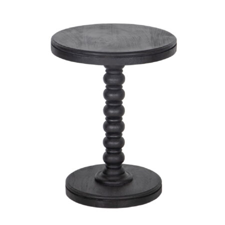 Mango Wood Round Side Table Black Mango Wood Round Side Table Black