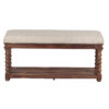 Manog Wood Bobbin Legs Bench With Shelf