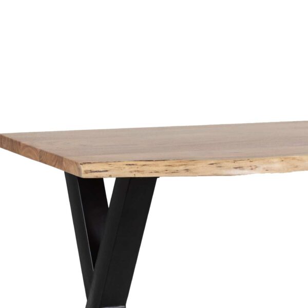 Marino Acacia Wood Metal Cross Legs Dining Table