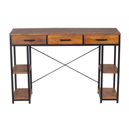 Marisol Mango Wood Metal Base with Shelf Narrow Desk