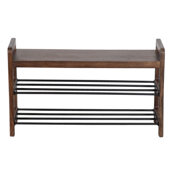 Martin Acacia Wood With Metal Shelf Bench