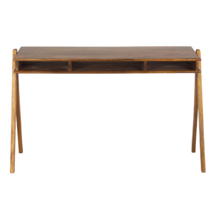 Mateo Acacia Wood 3 Open Shelf Desk Mateo Acacia Wood 3 Open Shelf Desk