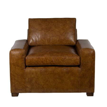 Maxwell Brown Buff Leather Armchair