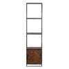 Megan Mango Wood Parquet Metal Frame With 1 Door Bookshelf