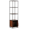 Megan Mango Wood Parquet Metal Frame With 1 Door Bookshelf