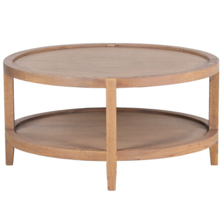 Mersing Oak Wood Round Coffee Table