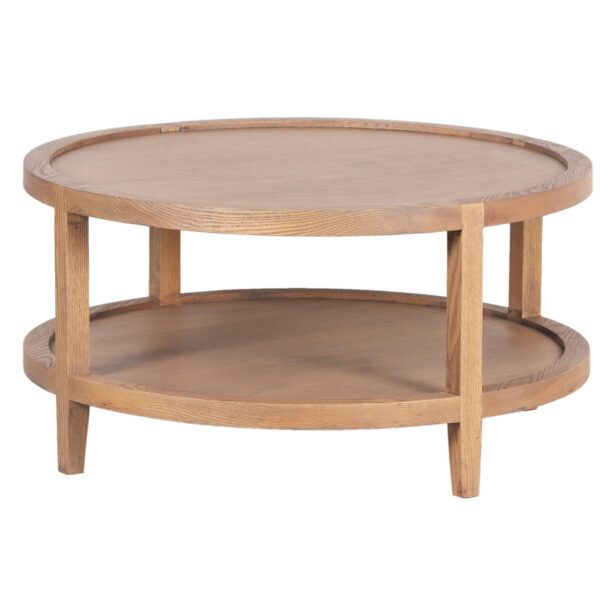 Mersing Oak Wood Round Coffee Table