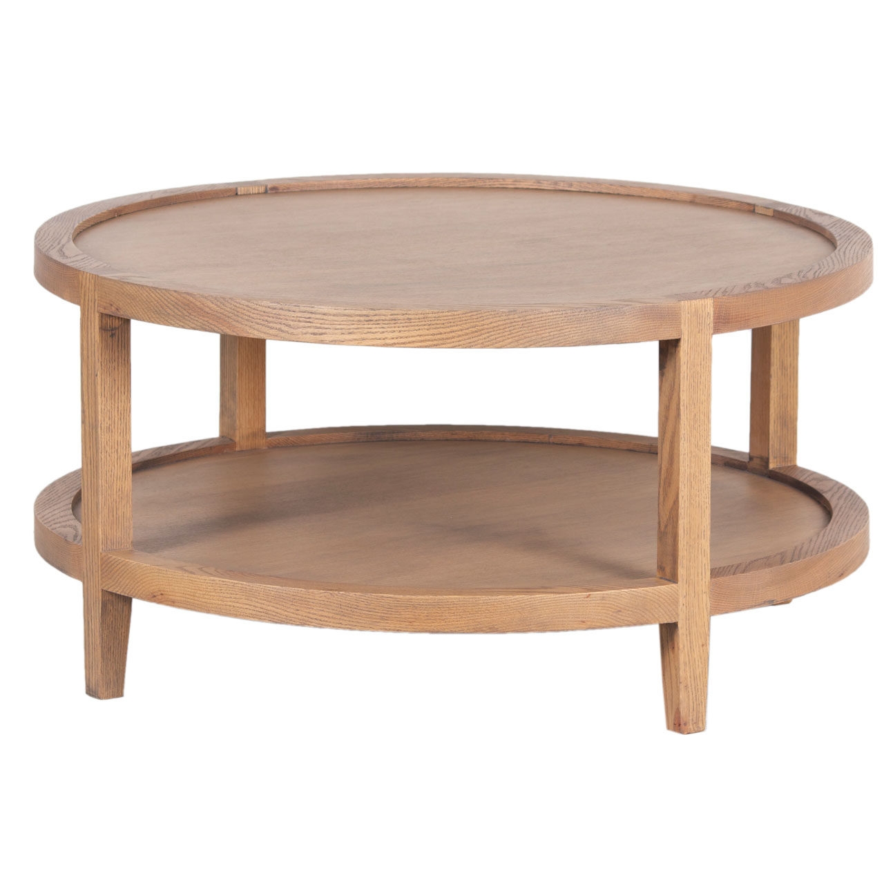 Mersing Oak Wood Round Coffee Table