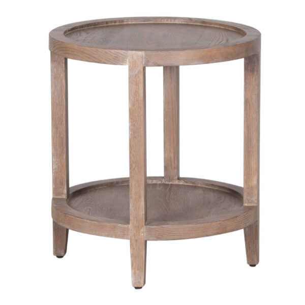 Mersing Oak Wood Round Side Table