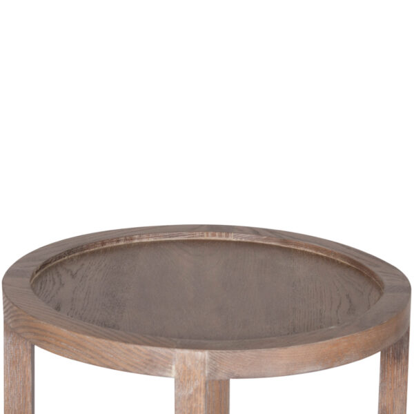 Mersing Oak Wood Round Side Table