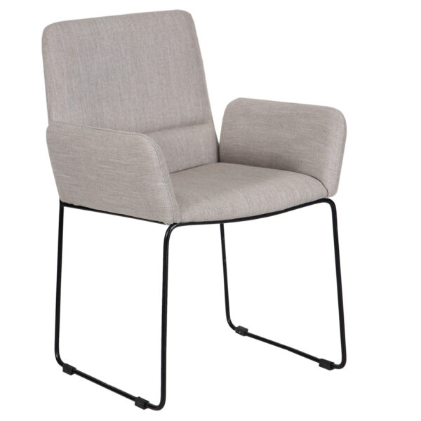 Metal Dining Arm Chair With Upholstery