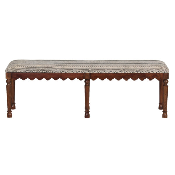 Metamoris Acacia Wood Kilim Six Legs Bench