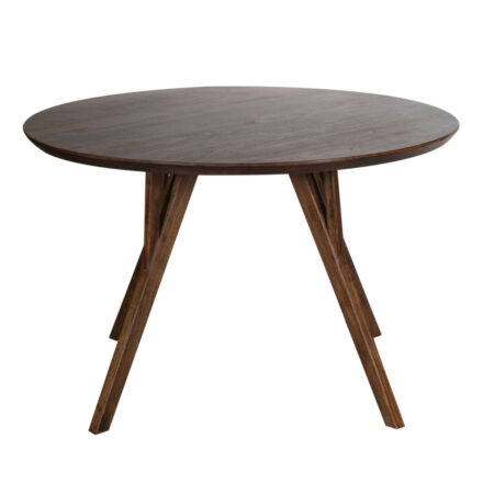 Mid Century Acacia Wood Round Dining Table Large Mid Century Acacia Wood Round Dining Table Large