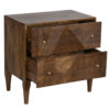 Miha Mango Wood 2 Drawer Night Stand