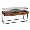 Mikado Acacia Wood Marble Top Console Table