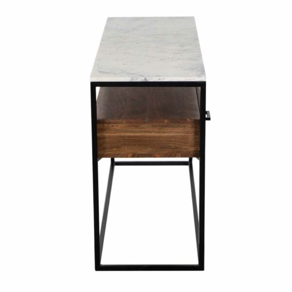 Mikado Acacia Wood Marble Top Console Table