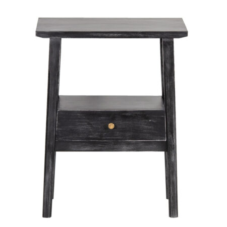 Mila Acacia Wood Side Table with 1 Drawer