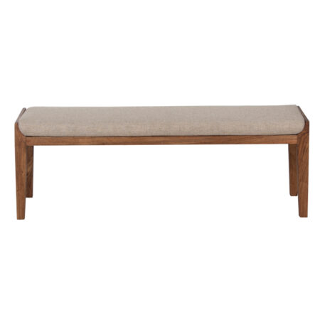 Milan Acacia Wood Uphostered Bench in Natural