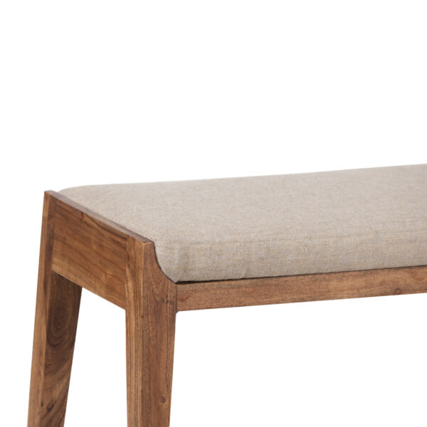 Milan Acacia Wood Uphostered Bench in Natural