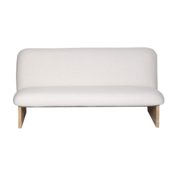 Miller Love Seat Sofa in White Fabric