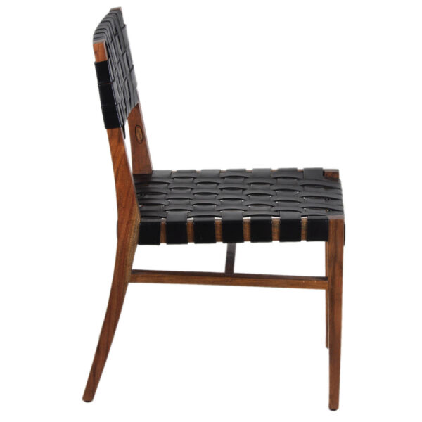 Montauk Acacia Wood Leather Dining Chair