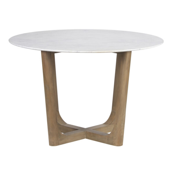 Murcia Round Marble Top Mango Base Dining Table