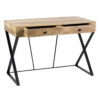 Nasha Mango Wood 2 Drawer Metal X Legs Desk