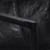 Nolan Acacia Wood Black Buff Leather Sling Chair