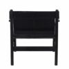 Nolan Acacia Wood Black Buff Leather Sling Chair