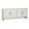 Nolan Mango Wood Metal Stand 4 Door Sideboard With Marble Top