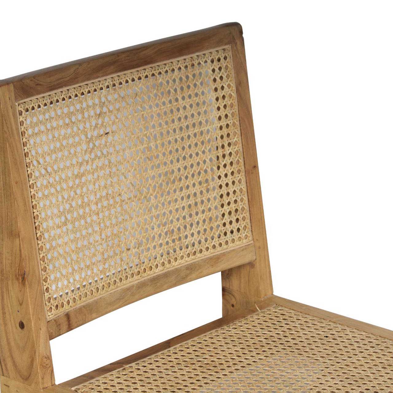 Nordic Acacia Wood Rattan Chair