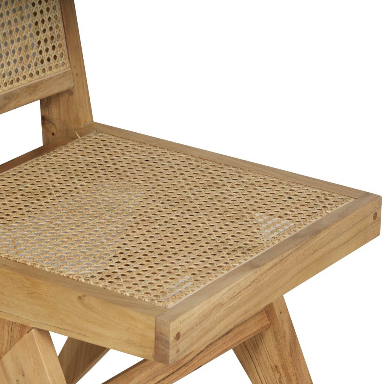 Nordic Acacia Wood Rattan Chair