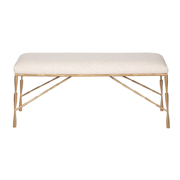 Orleans Metal Base Fabirc Upholstered Bench