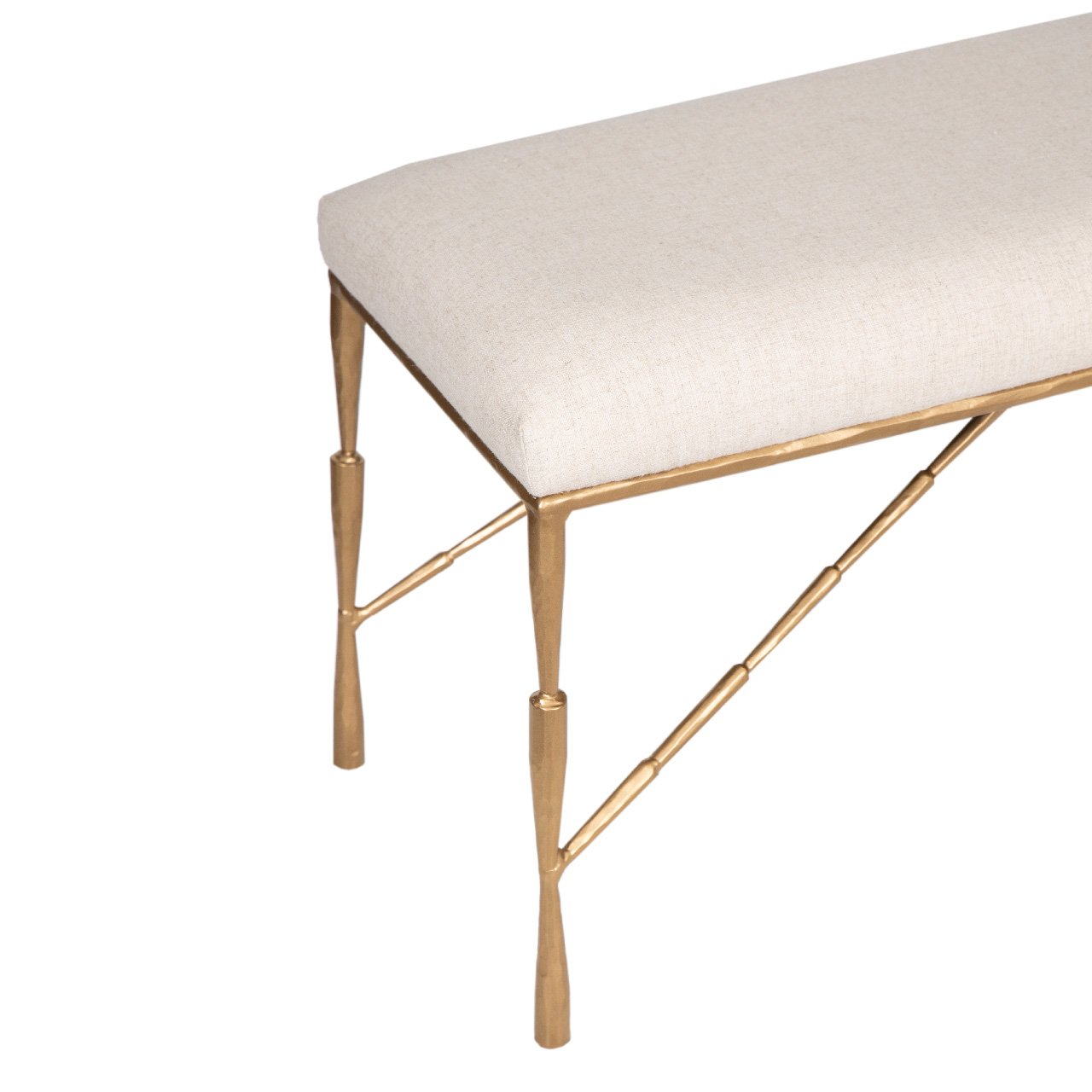 Orleans Metal Base Fabirc Upholstered Bench