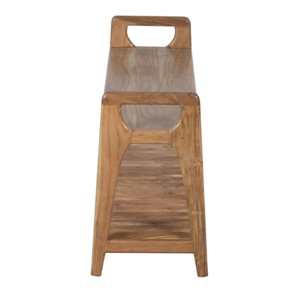 Palam Acacia Wood Bench With Slats Shelf Large