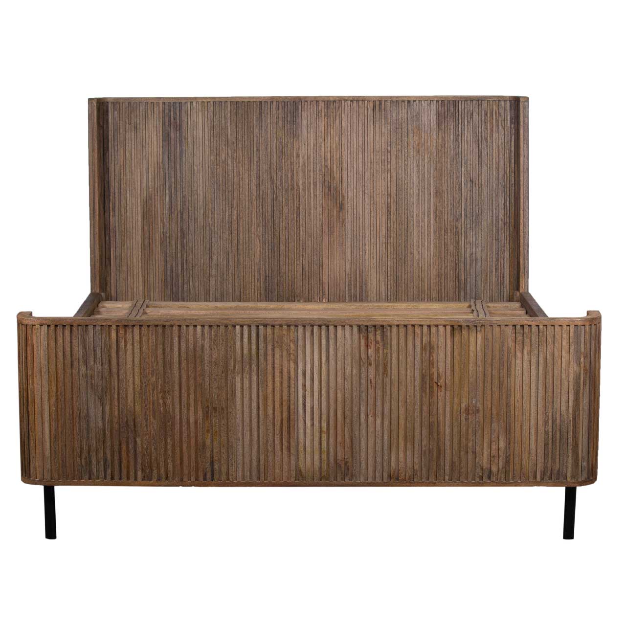 Paylor Mango Wood Metal Leg Queen Bed Mattress 60x80 1