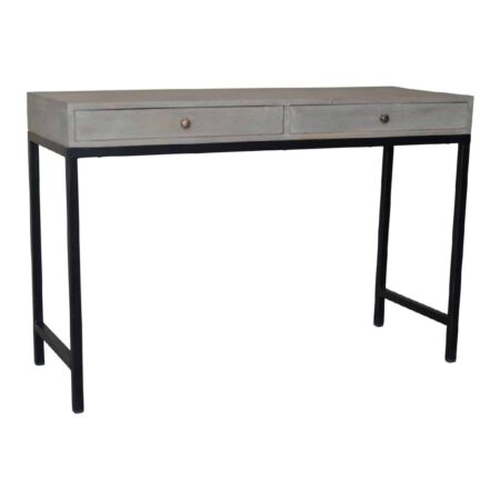 Philips Mango Wood Console Table With 2 Drawers - Burnt White Philips Mango Wood Console Table With 2 Drawers - Burnt White