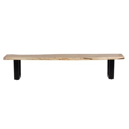 Pike Acacia Wood Metal Dining Bench 94"