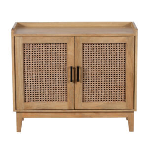 Poland Mango Wood Cane 2 Door Cabinet