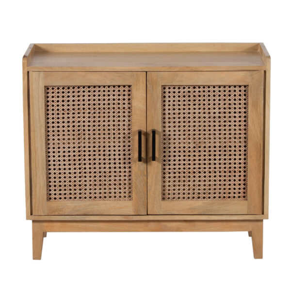 Poland Mango Wood Cane 2 Door Cabinet