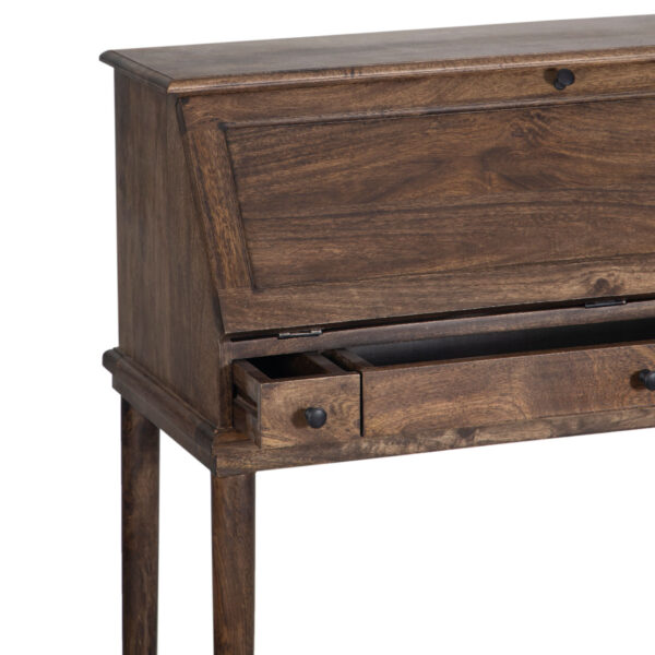 Polka Mango Wood Writing Desk Walnut