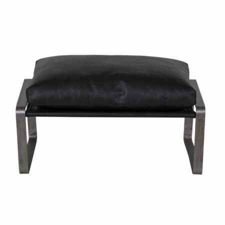 Porgabi Metal Buff Leather Ottoman in 3 Colours