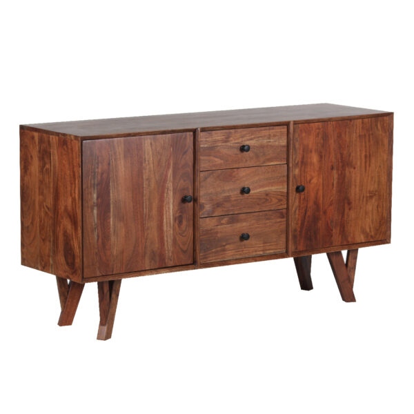 Portola Acacia Wood 2 Door 3 Drawers Sideboard