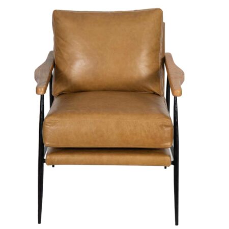 Pose Metal Leather Accent Chair