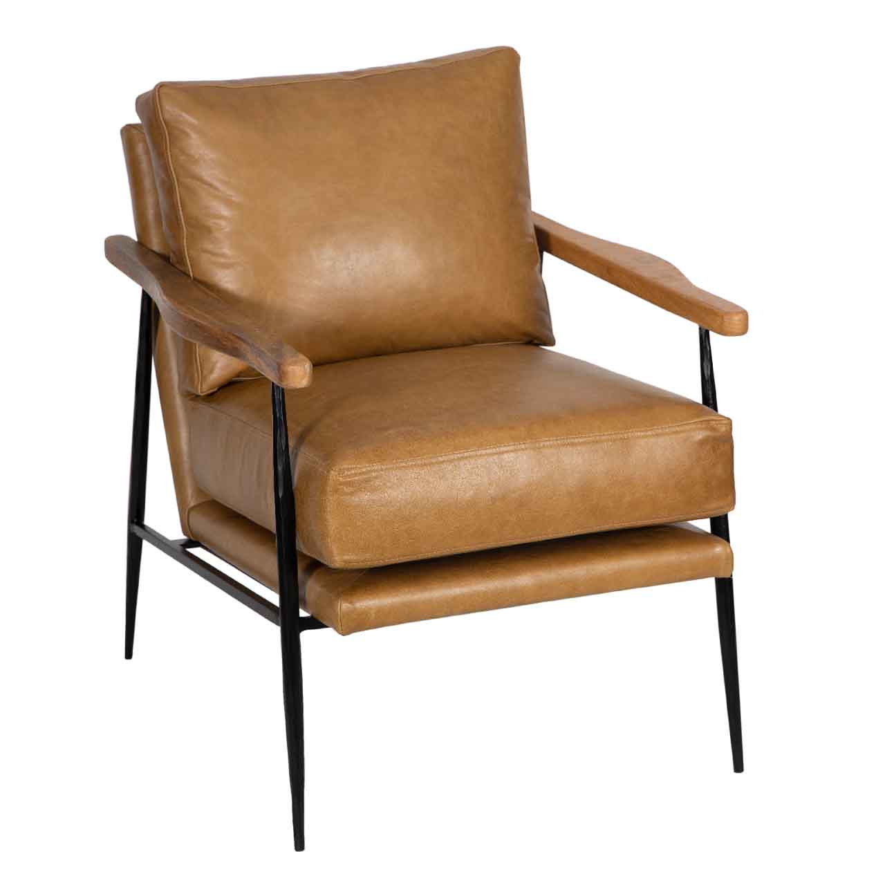 Pose Metal Leather Accent Chair