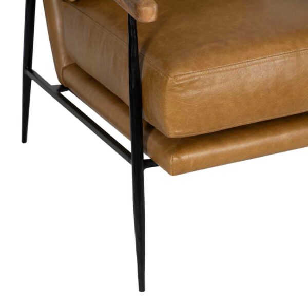 Pose Metal Leather Accent Chair