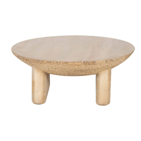 Prague Mango Wood Round Coffee Table Prague Mango Wood Round Coffee Table