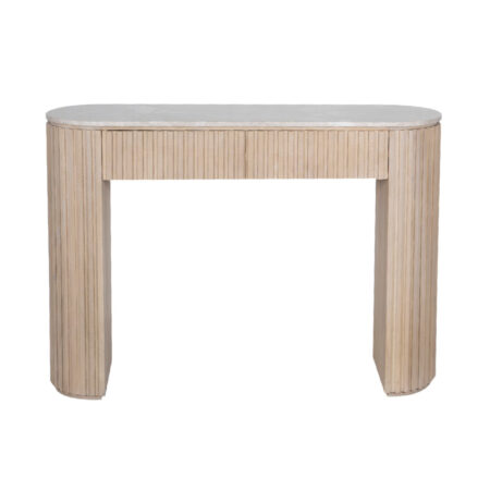 Reed Travertine Marble Top 2 Drawer Console Table Reed Travertine Marble Top 2 Drawer Console Table
