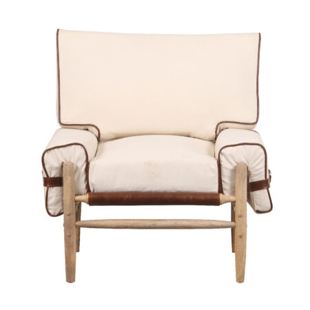 Rhys Mango Wood Canvas Fabric Armchair 2 Options